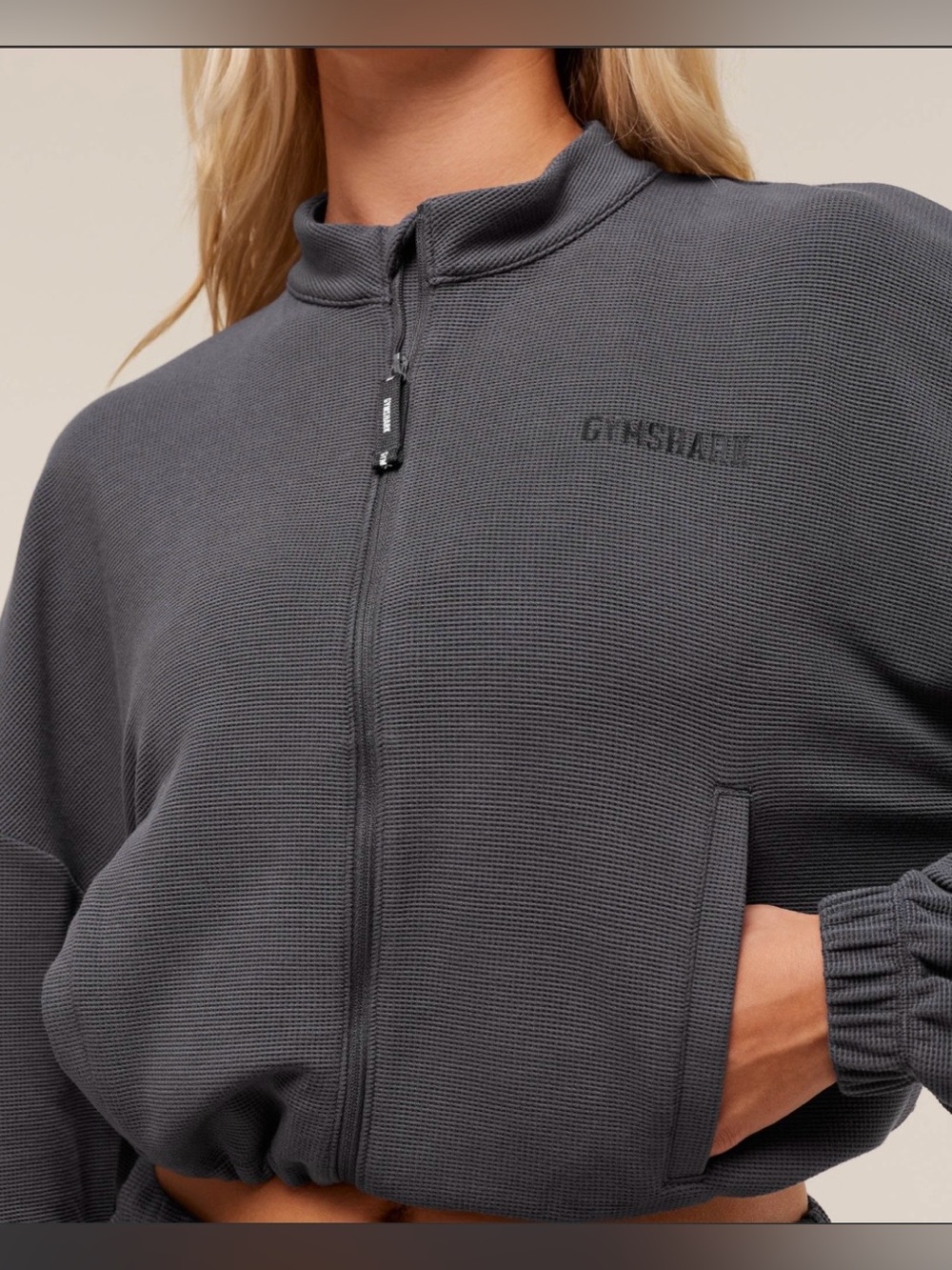 Gymshark Waffle Midi Zip Up Jacket